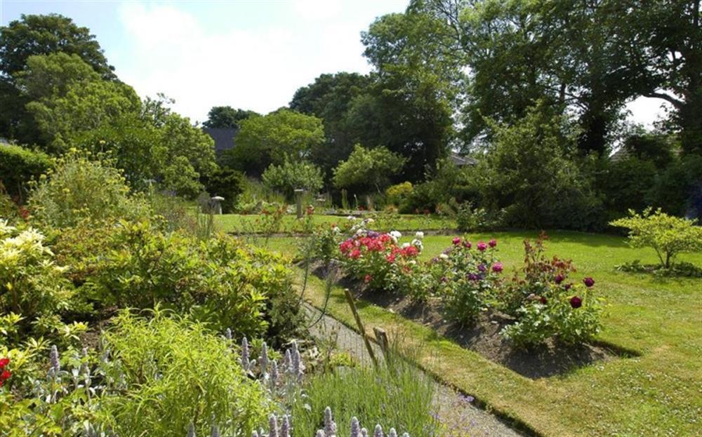 The large well kept attractive garden at The Old Barbican in Looe