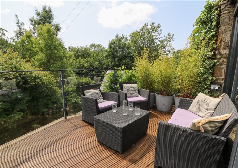 This is the patio at The Old Barn, Ciliau Aeron near Aberaeron