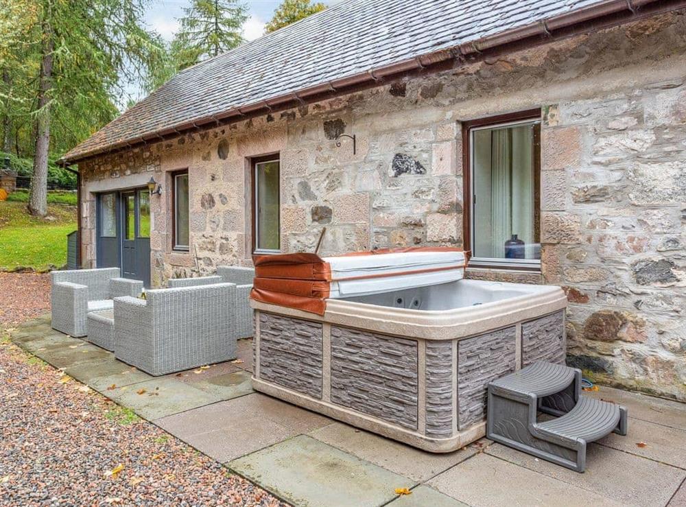 Hot tub at The Old Boathouse in Advie, near Grantown-on-Spey, Morayshire