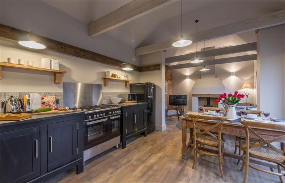 Ground floor: Gorgeous kitchen with range style oven at The Old Butchers Stores, Heacham near Kings Lynn