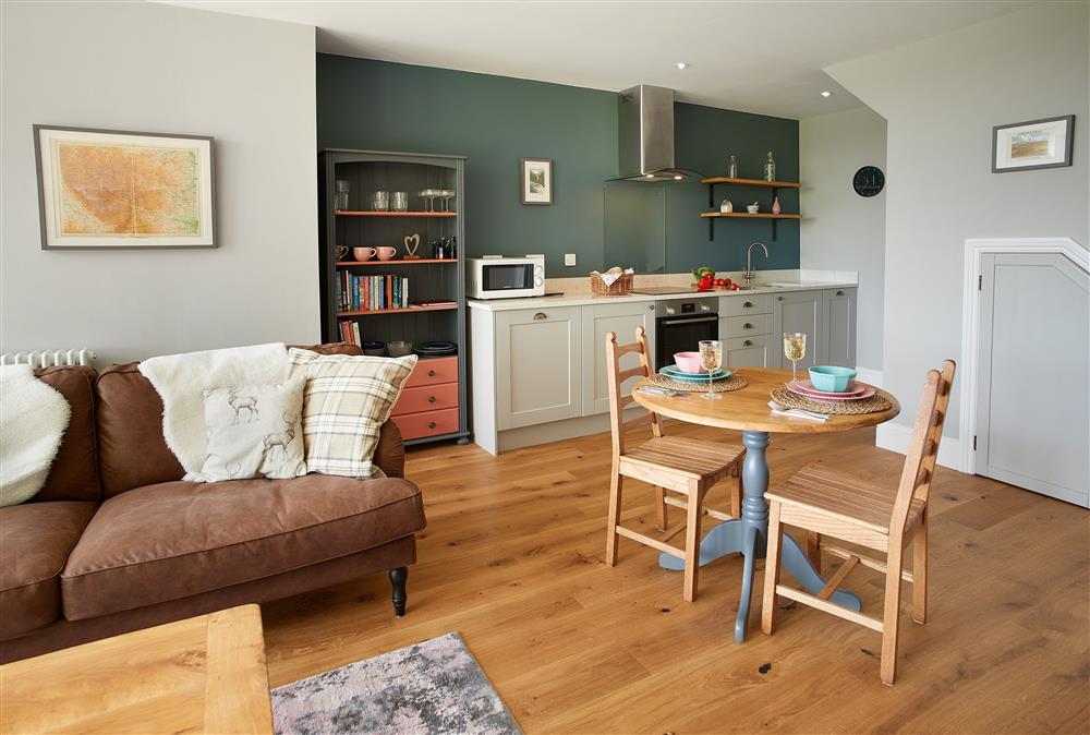 Ground floor:  Spacious and light open-plan sitting, dining and kitchen area at The Old Buttress at Rotherhope Towers, Alston