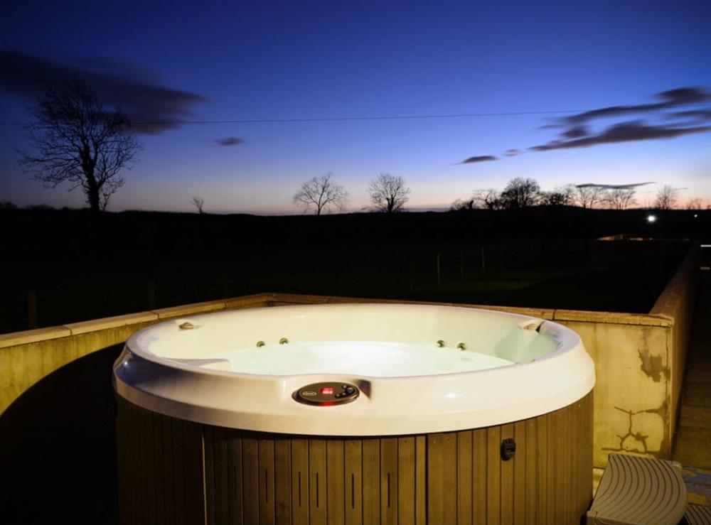 Luxurious Hot tub with illumination at The Old Byre in Dearham, near Maryport, Cumbria