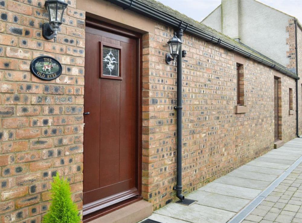Main entrance to the holiday property at The Old Byre in Dearham, near Maryport, Cumbria