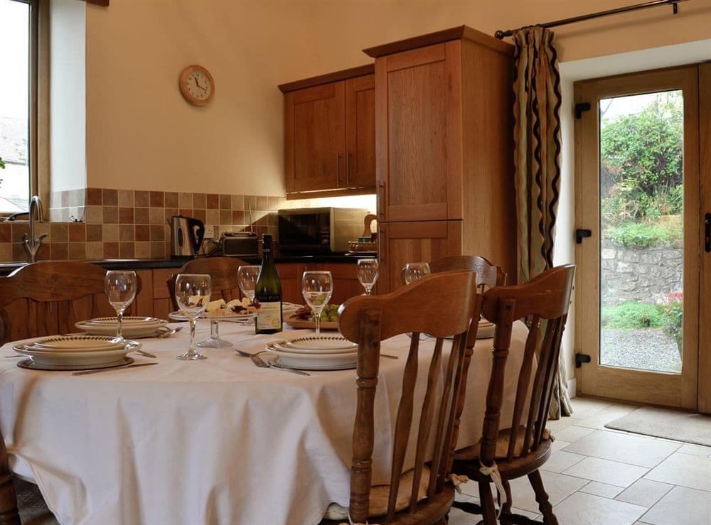 Kitchen and dining area at The Old Byre in Middleton, near Swansea, Glamorgan, West Glamorgan