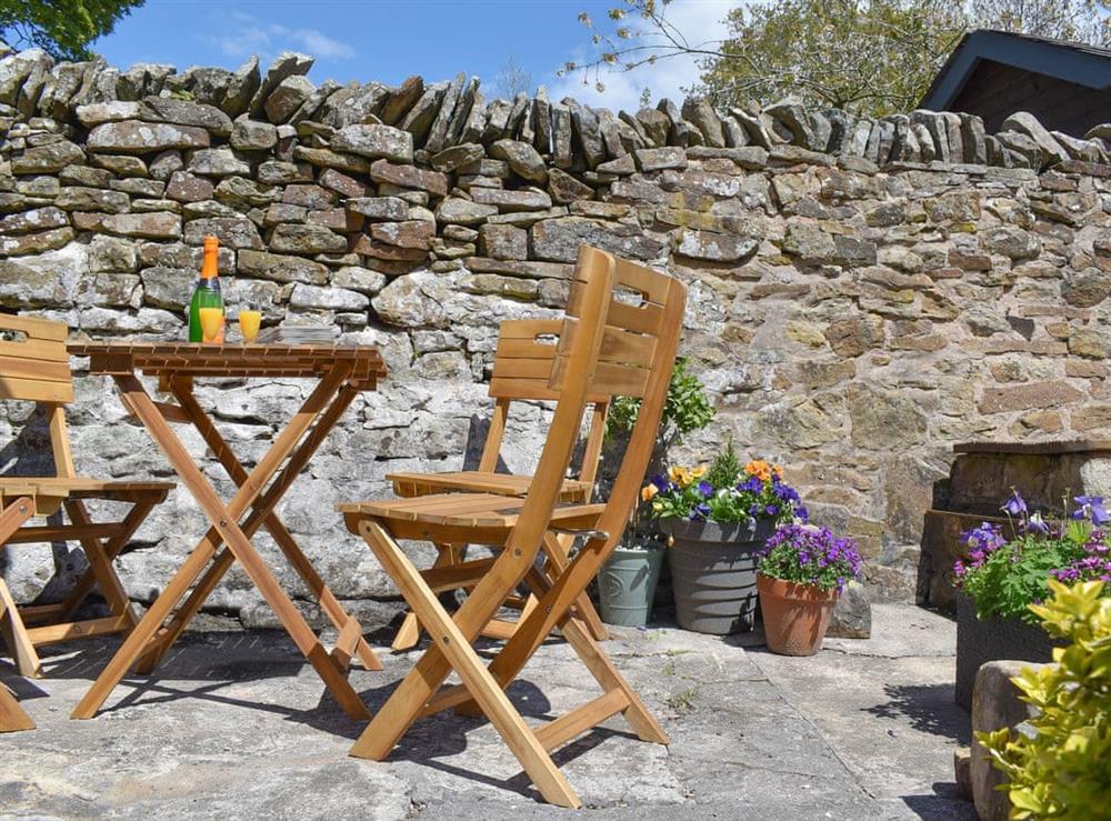 Sitting-out-area at The Old Candle House in Longnor, near Leek, Staffordshire