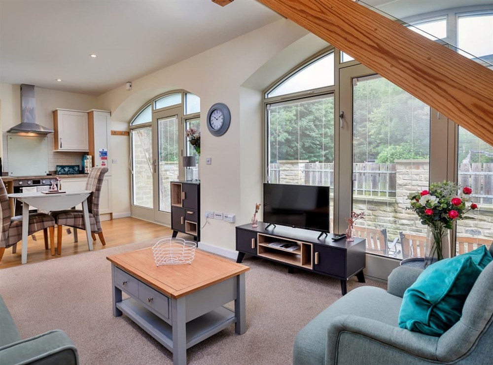 Open plan living space at The Old Cart House in Pickering, North Yorkshire