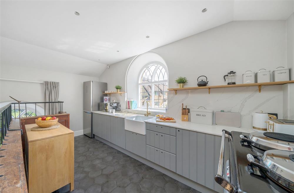The attractive kitchen with plenty of space for preparing something delicious at The Old Chapel, Beaminster