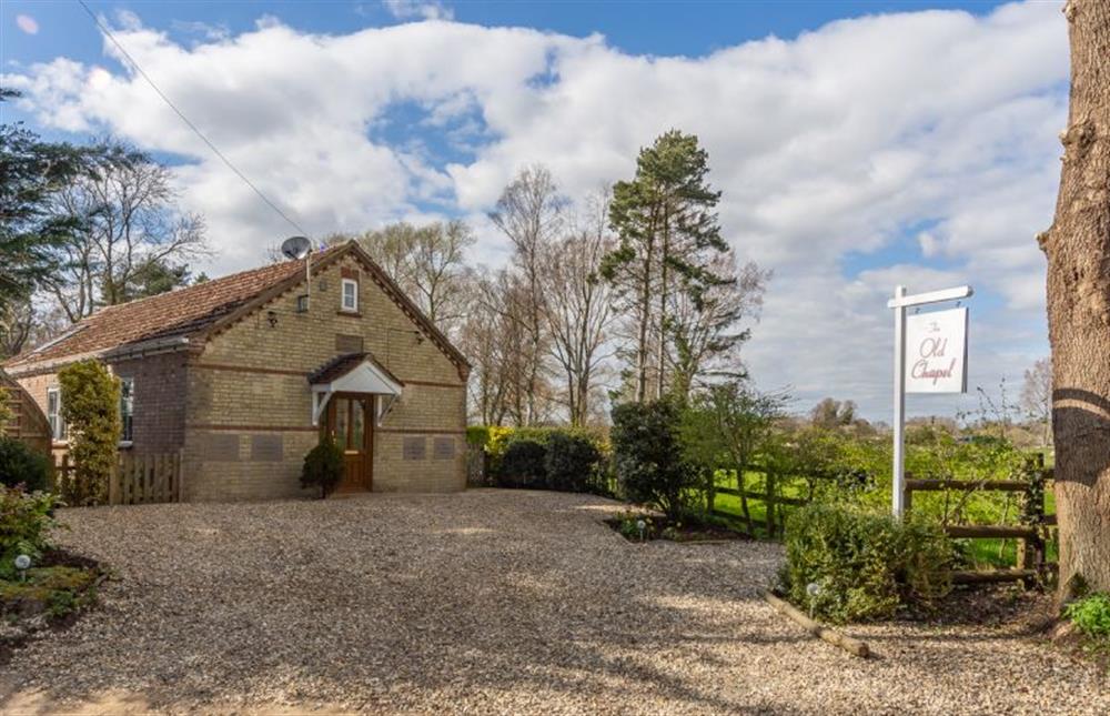 Front elevation with plenty of parking for three cars (photo 2) at The Old Chapel, Pentney near Kings Lynn