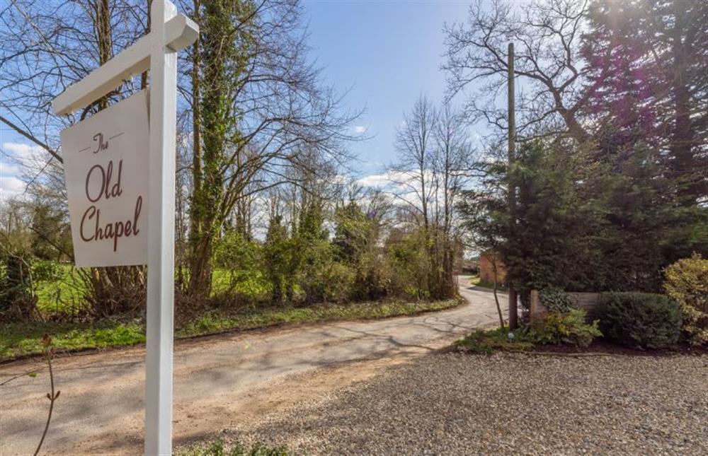 Roadside showing the driveway to The Old Chapel