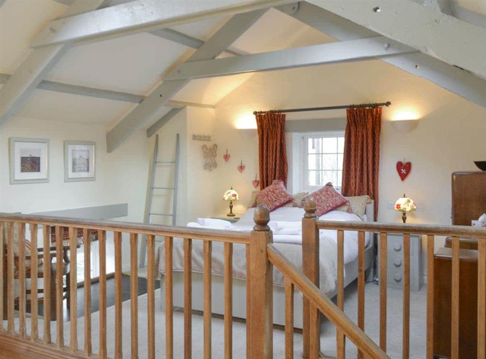 Mezzanine double bedroom at The Old Chapel in Polbrock, Washaway, Cornwall., Great Britain