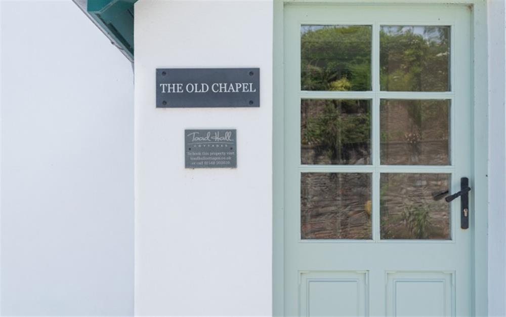 A welcoming entrance.  at The Old Chapel in Slapton