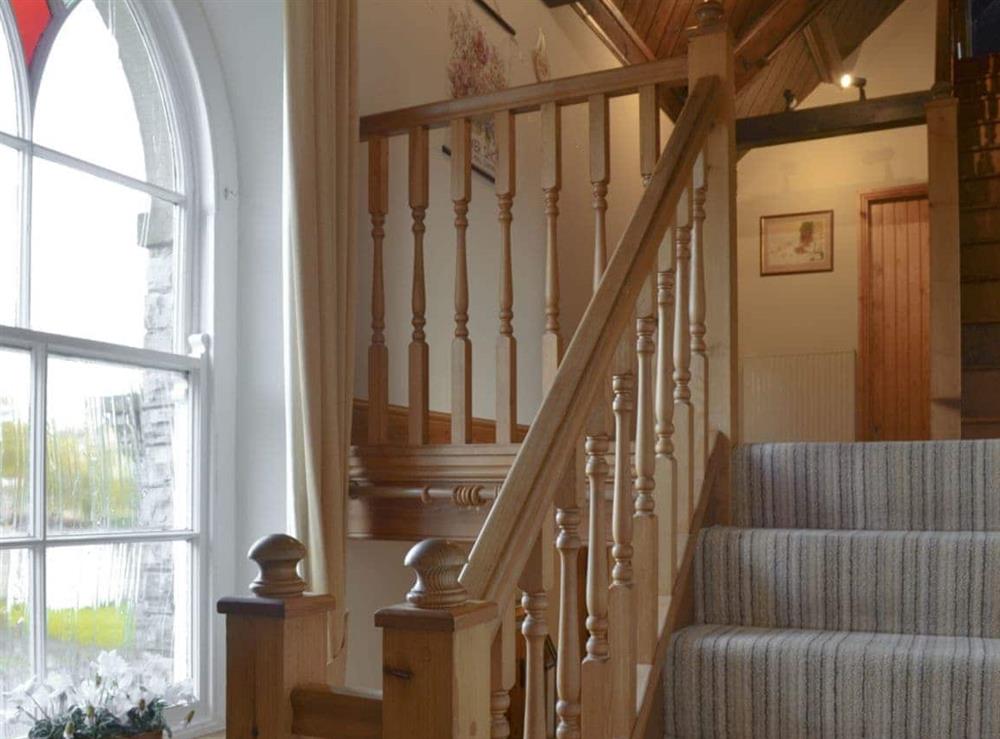 Stairways and landing leading to bedrooms at The Old Chapel in Thoralby, near Leyburn, North Yorkshire