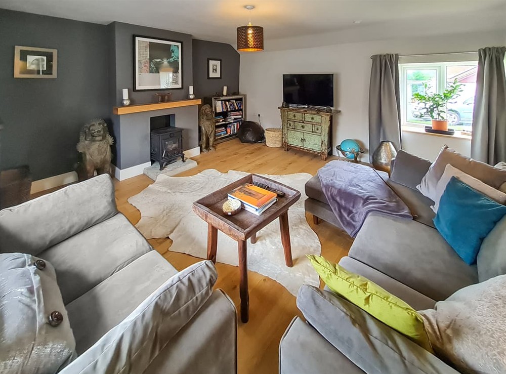 Living room at The Old Cider House in Glastonbury, Somerset