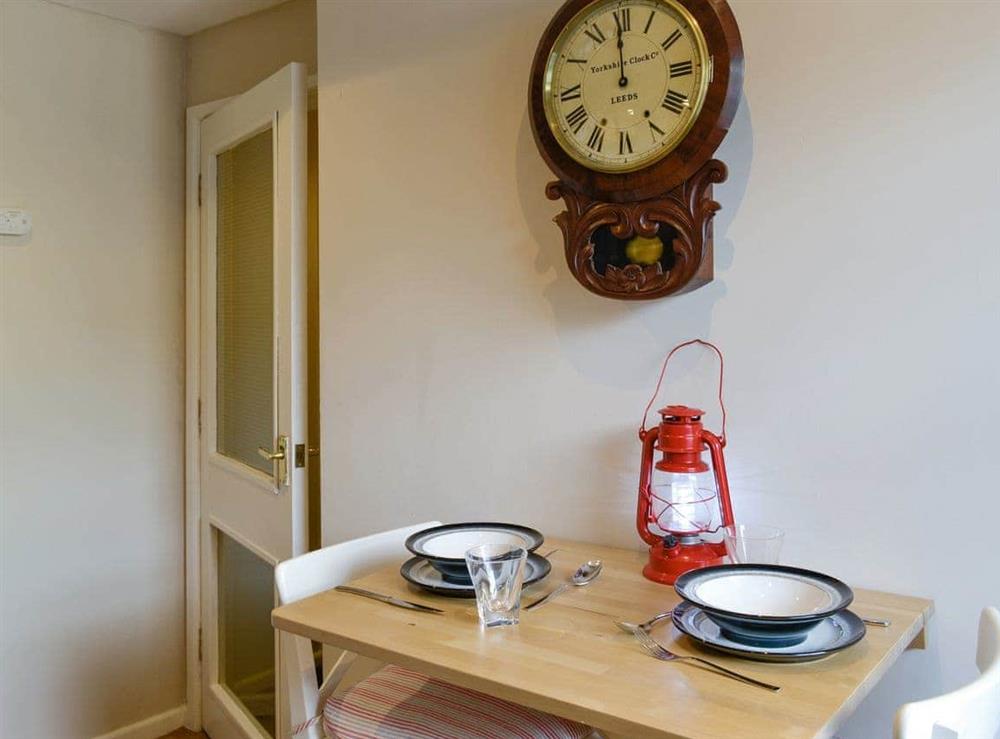 Quaint dining area in kitchen at The Old Clock Makers in Pateley Bridge, North Yorkshire
