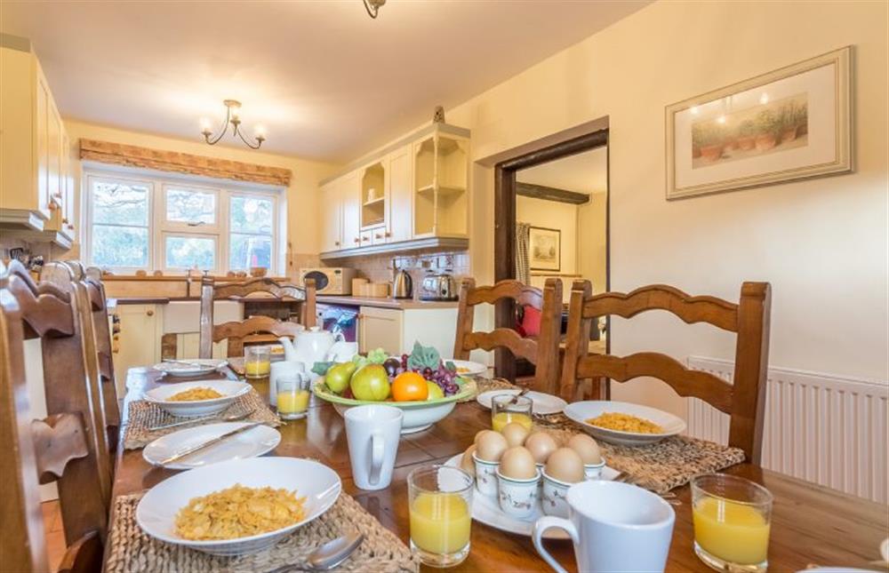 Ground floor: Kitchen/Diner, with extending table with seating for up to eight guests at The Old Coach House, Brancaster Staithe near Kings Lynn
