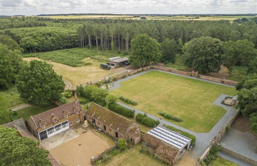 A view of the estate from above at The Old Coach House, Congham near Kings Lynn