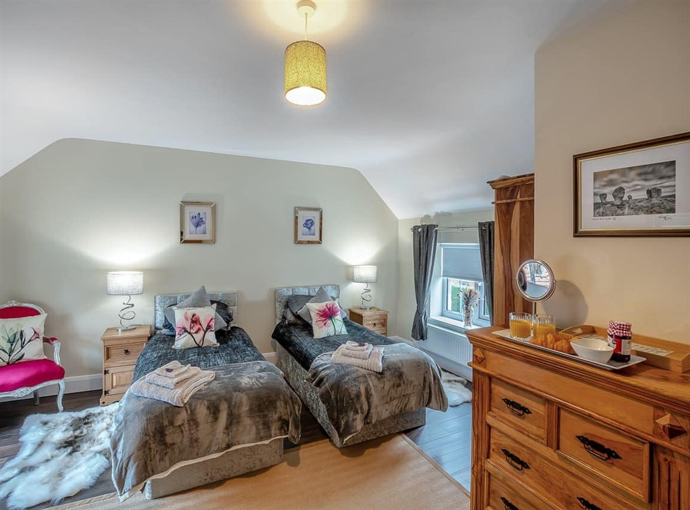 Twin bedroom at The Old Cottage in Beadnell, Northumberland