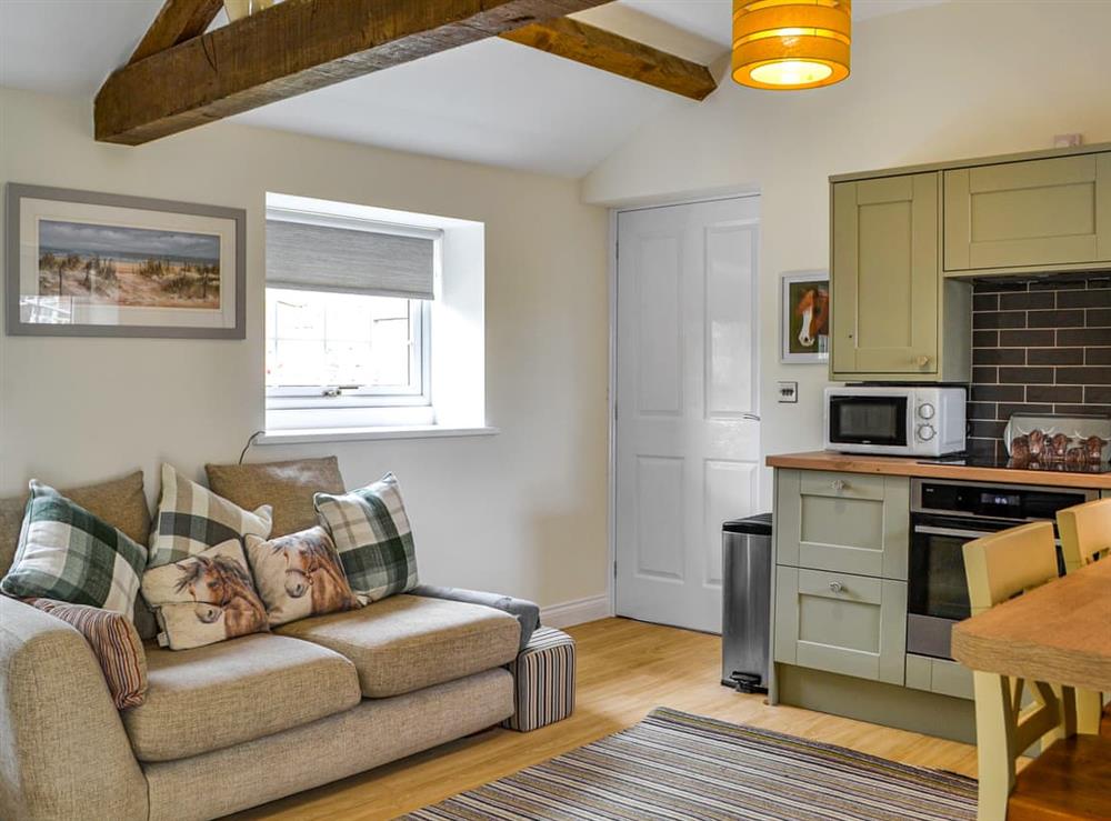 Open plan living space at The Old Dairy Cottage in Ainstable, near Carlisle, Cumbria