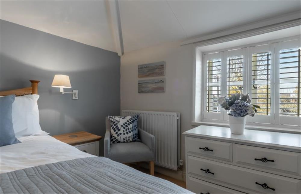 First floor: Bedroom two is beautifully styled at The Old Dairy, Great Bircham near Kings Lynn