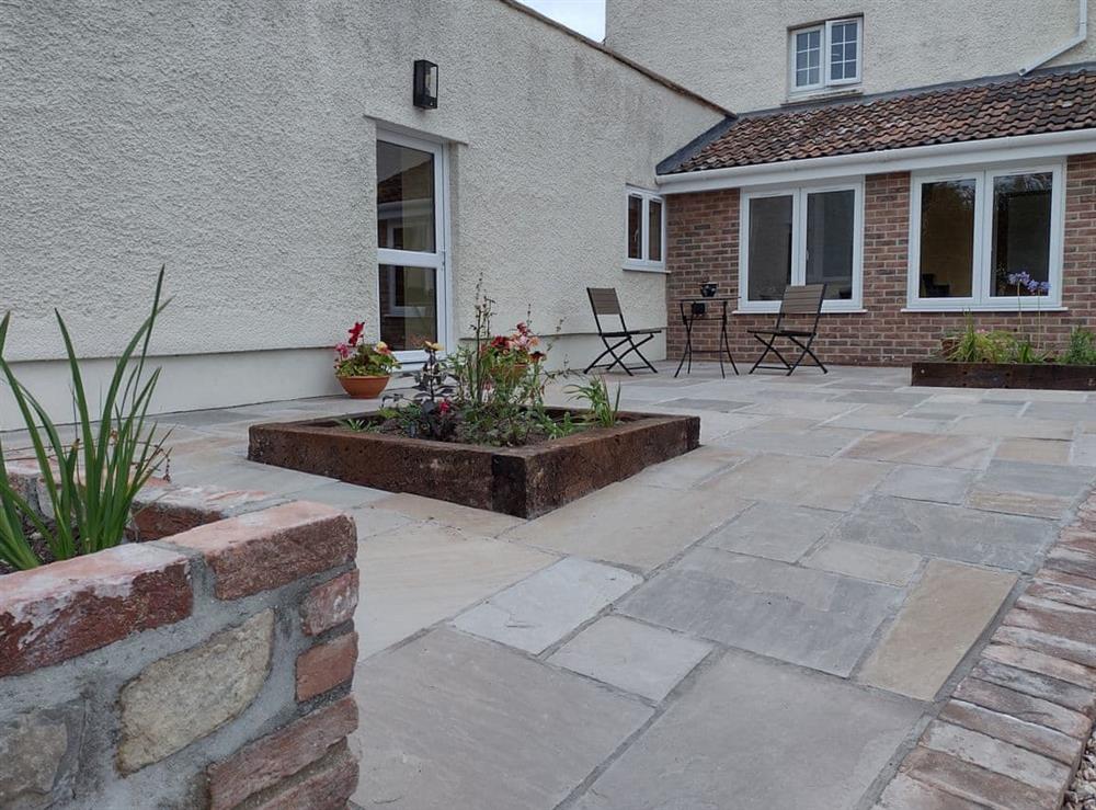 Patio at The Old Dairy in Pawlett, Somerset