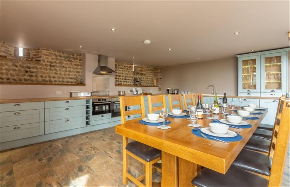 Ground floor: Kitchen and dining area at The Old English Barn and Cart Shed, Paston near North Walsham