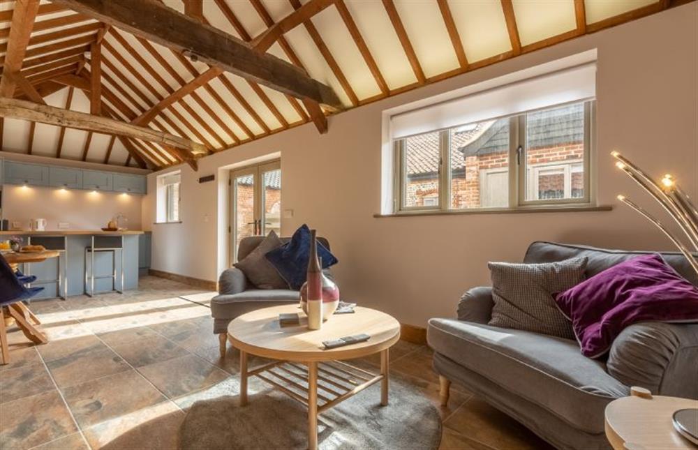 Ground floor: Open-plan living at The Old English Barn and Cart Shed, Paston near North Walsham
