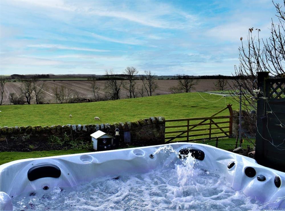 Hot tub at The Old Farmhouse in Ancroft, near Berwick-upon-Tweed, Northumberland