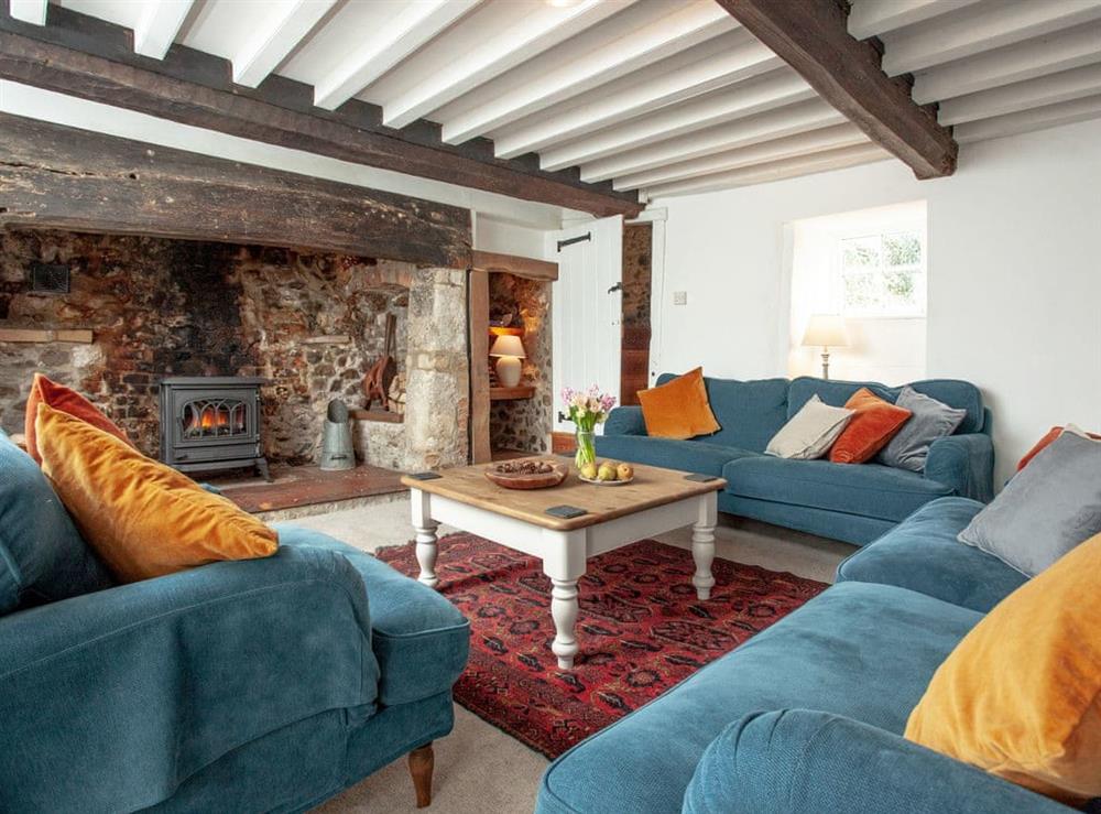 Living room at The Old Farmhouse in Burridge, Devon