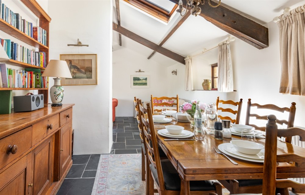The dining room at The Old Farmhouse in Combe Martin