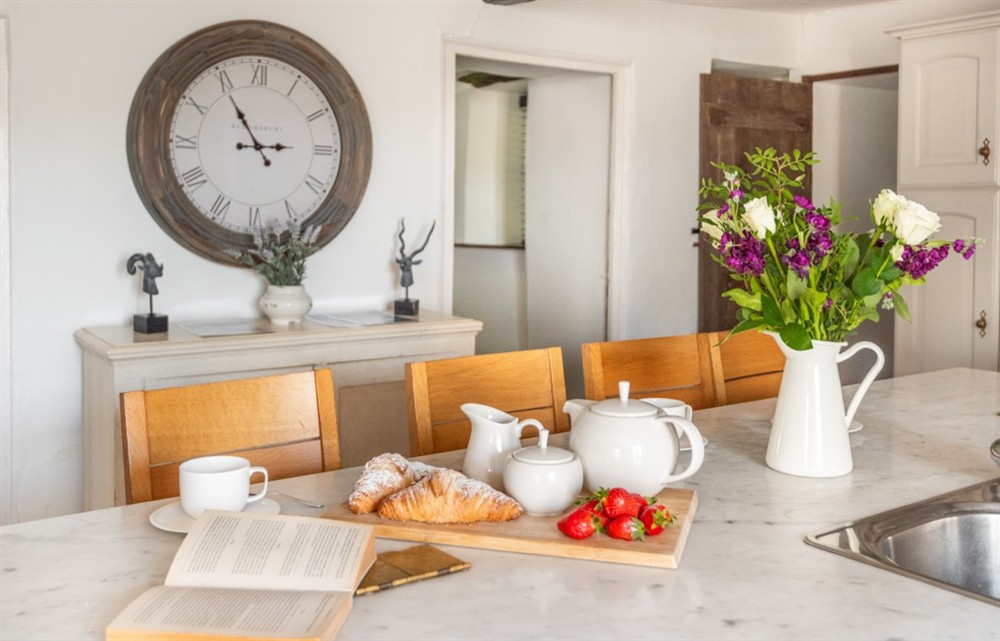 This is the dining room at The Old Farmhouse in Combe Martin