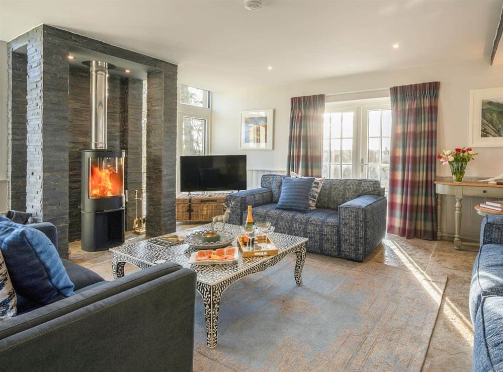 Living area at The Old Farmhouse in Logiealmond, near Crieff, Perthshire