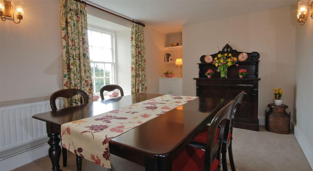 The dining room at The Old Farmhouse in Polzeath, Cornwall