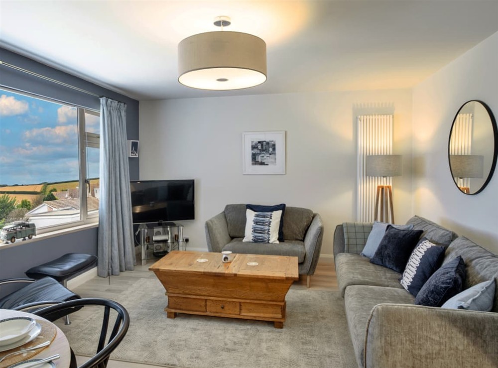 Living area at The Old Granary Barn in Salcombe, Devon