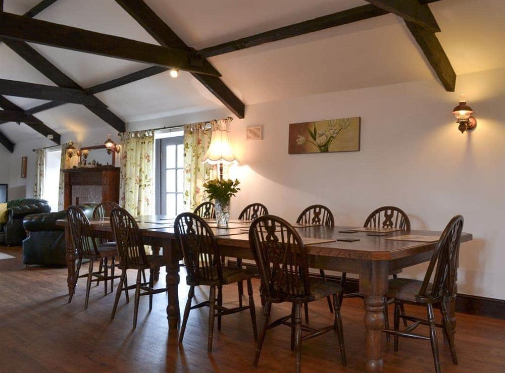 Dining area at The Old Granary in Launcells, near Bude, Cornwall