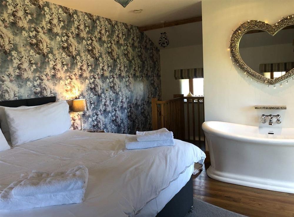 Double bedroom at The Old Hat Factory in Quernmore, near Lancaster, Lancashire
