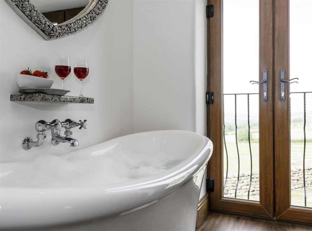 Sumptuous free standing bath at The Old Hat Factory in Quernmore, near Lancaster, Lancashire