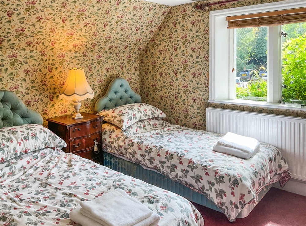 Twin bedroom at The Old Lodge in Tisbury, Wiltshire