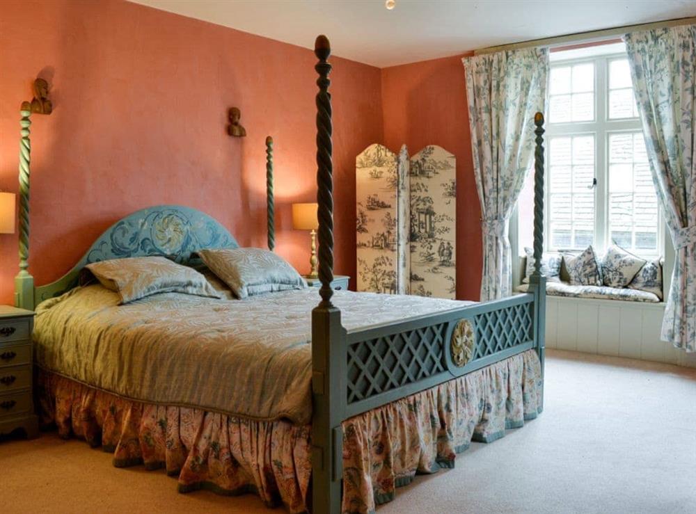 Four poster king size bedroom at The Old Manor in Dunster, near Minehead, Somerset