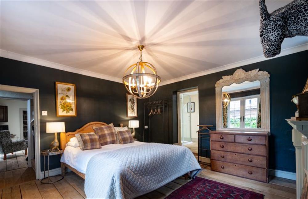 Master bedroom at The Old Manor House, Brancaster near Kings Lynn