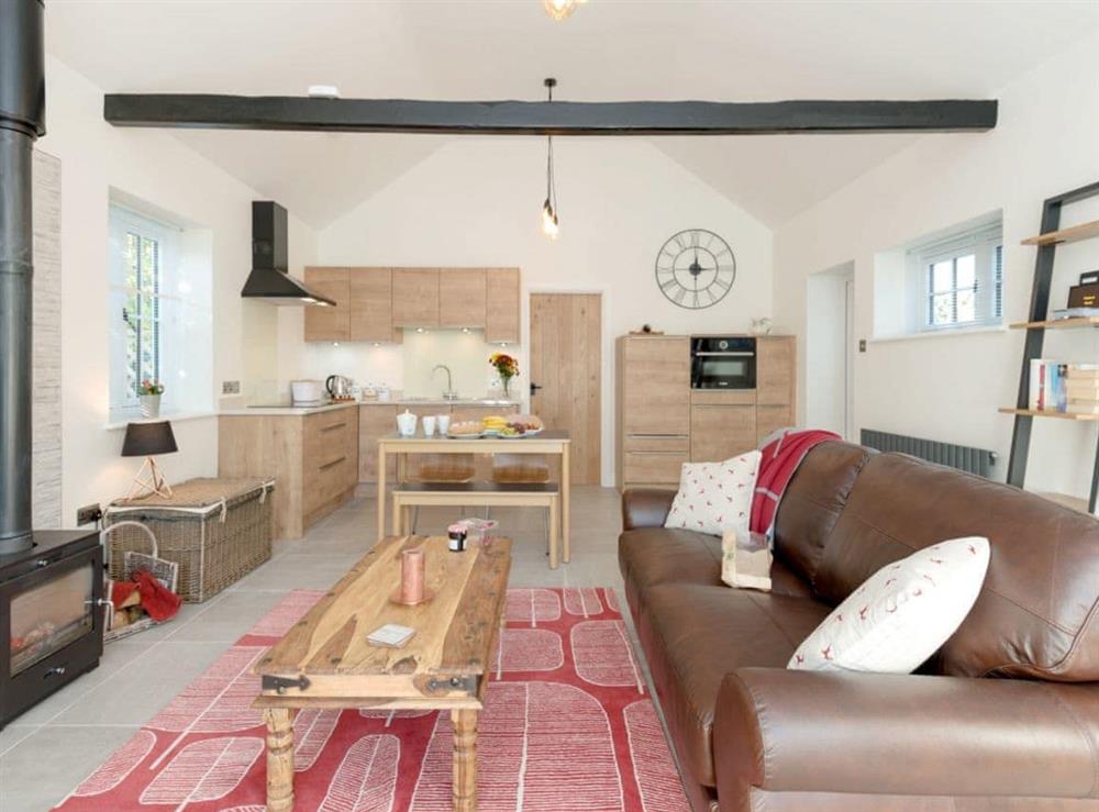 Stylish and comfortable open plan living space at The Old Meeting Hall in King’s Somborne, near Winchester, Hampshire