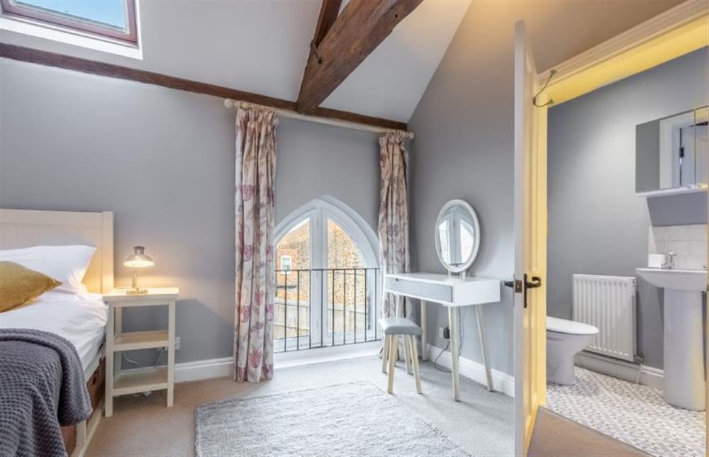 Master bedroom to en-suite shower room at The Old Methodist Chapel, Heacham near Kings Lynn