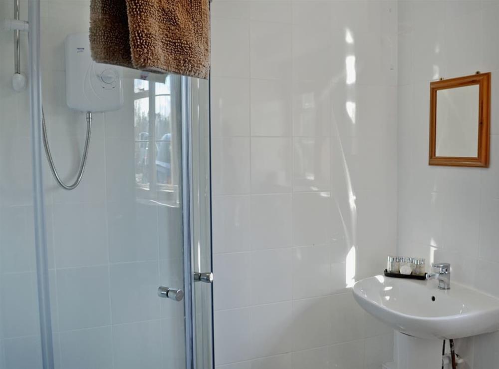 Shower room with shower and WC at The Old Mill Annexe in Buxton, Derbyshire
