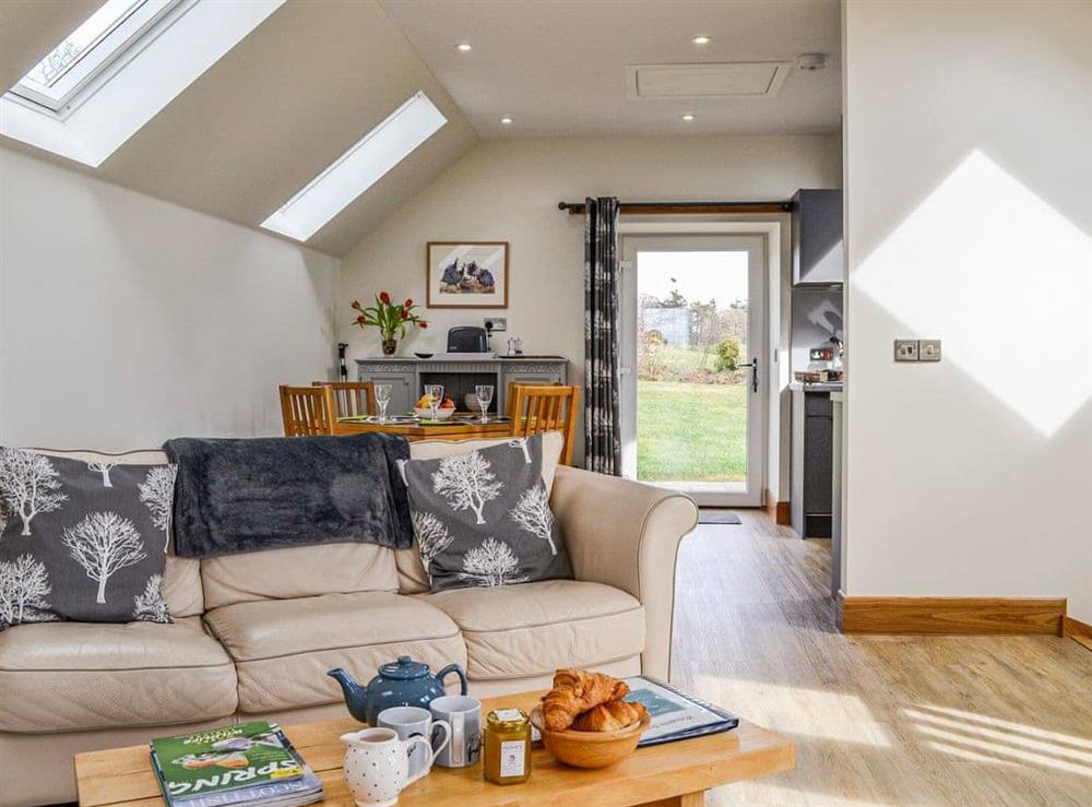 Open plan living space at The Old Mill in Fettercairn, Aberdeenshire