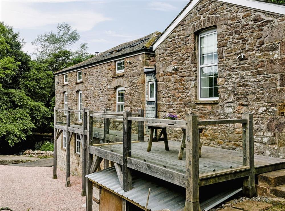 Wonderful private terrace overlooking the river at The Old Mill in Penrith, Cumbria