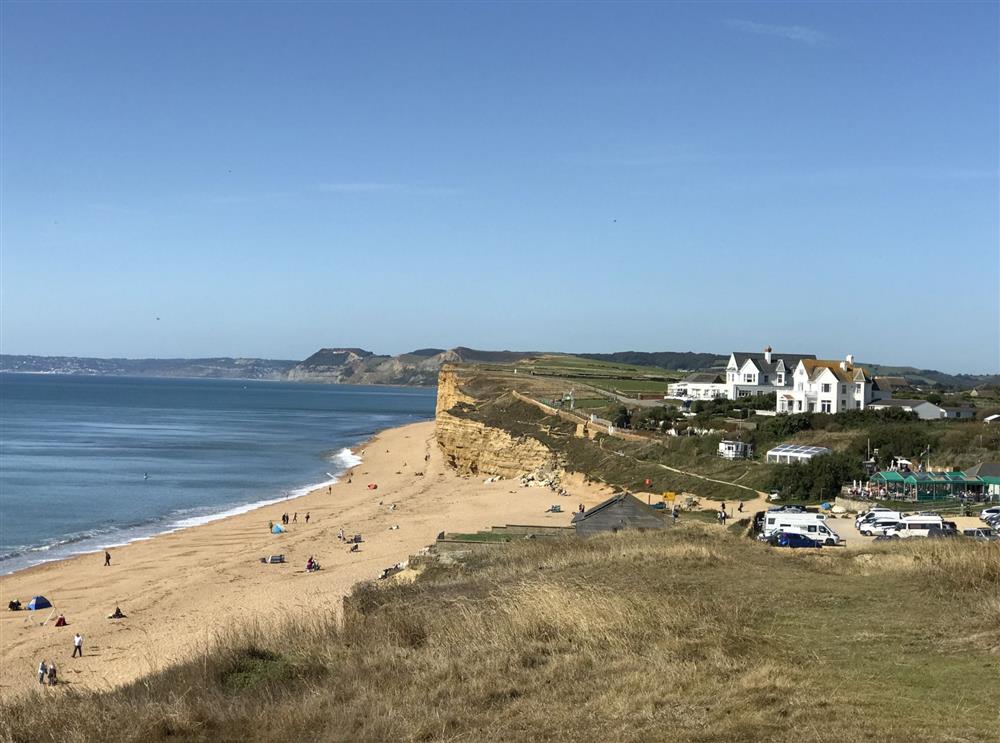Hive Beach at Burton Bradstock with its famous cafe at The Old Piggeries, Burton Bradstock, Bridport