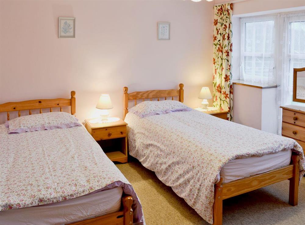 Twin bedroom at The Old Piggeries in Uploders, Nr Bridport, Dorset., Great Britain
