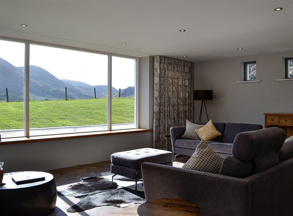 Living room with spectacular views at The Old Post Office Gillerthwaite in Loweswater, near Cockermouth, Cumbria