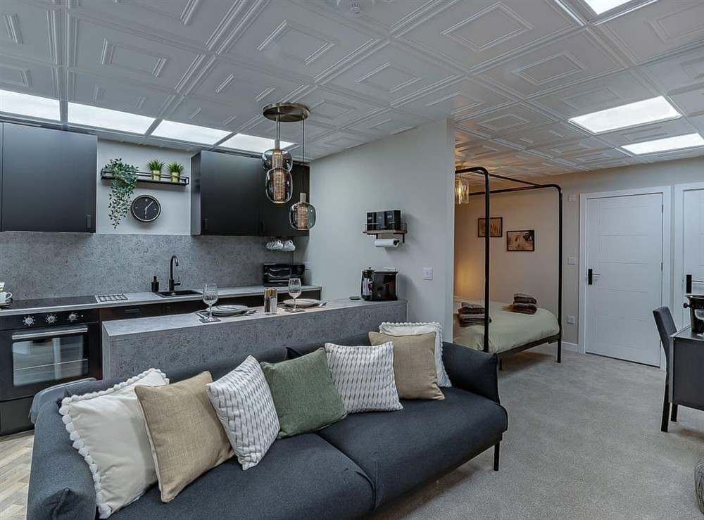 Open plan living space at The Old Post Office in Haltwhistle, Northumberland