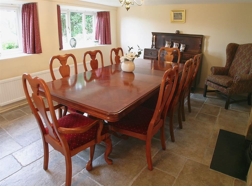 Dining room at The Old Post Office in Morcombelake, Dorset., Great Britain