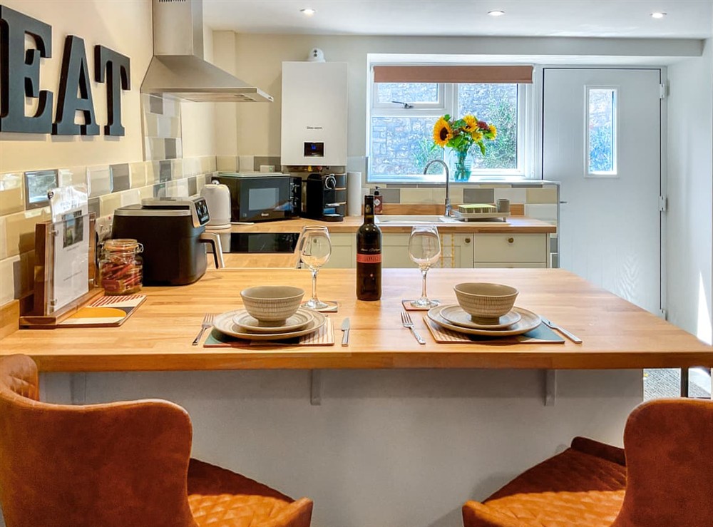 Kitchen area at The Old Posthouse Barn in Axbridge, near Weare, Somerset